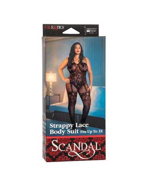 Scandal Plus Size Strappy Lace Body Suit OS/XL