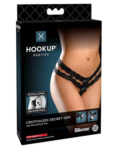 Hookup Panties Crotchless Secret Gem XL/XXL