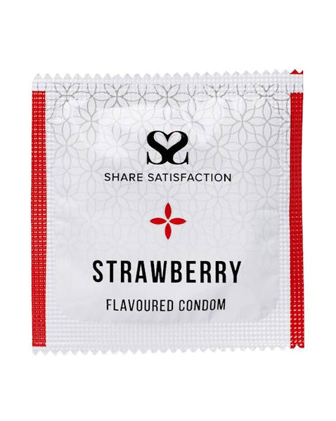 Share Satisfaction Strawberry Flavoured Condom 12 Pack