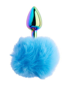 KinKi Rainbow Rabbit Tail Plug - 5.9 Inch