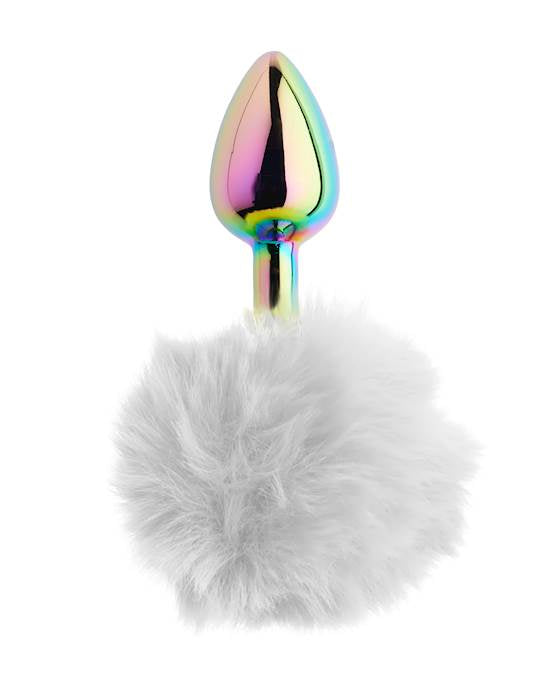 KinKi Rainbow Rabbit Tail Plug - 5.9 Inch