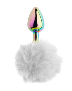 KinKi Rainbow Rabbit Tail Plug - 5.9 Inch