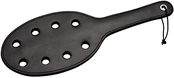 Saddle Leather Paddle With 8 Holes- Black